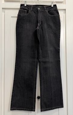 Coldwater Creek Black Sandblasted Bootcut Jeans Size 6 NWT